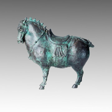 Sculpture en bronze d&#39;animaux Statue en laiton à cheval de dynastie des Tang Tpal-151